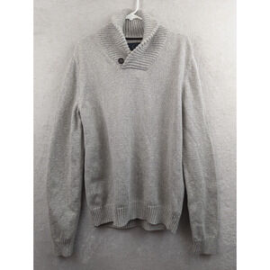 Even Tide sz L Mock Neck Sweater long sleeves natural in color men 0127